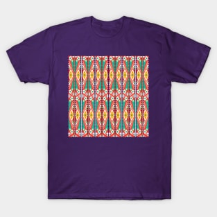 Orange and Teal Tribal Geometry T-Shirt